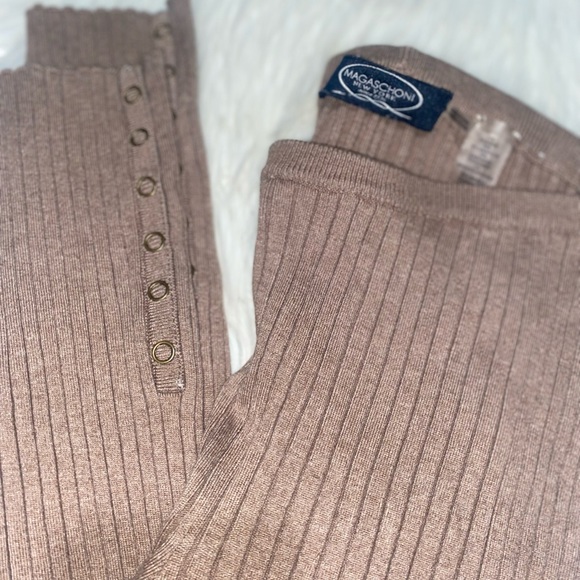 MAGASCHONI NEW YORK SILK CASHMERE BLEND RIBBED KNIT LEGGINGS- SMALL - Picture 8 of 9